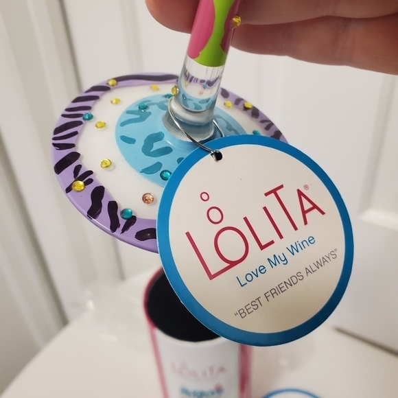 NIB Lolita Love My Wine "Best Friends Always" Wine Glass, Birthday, All Occasion - Picture 8 of 13
